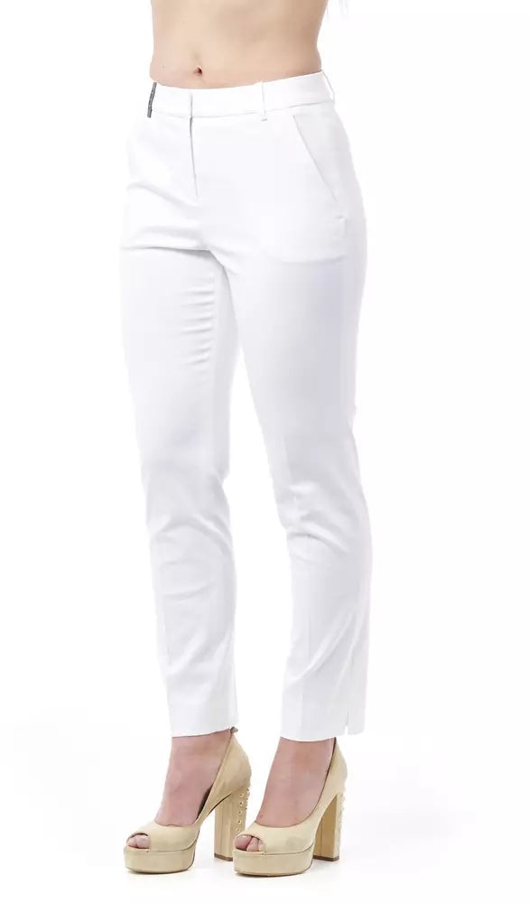 Peserico White Cotton Jeans & Pants Wit