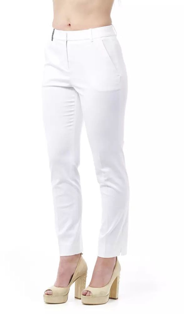 Peserico White Cotton Pants Wit