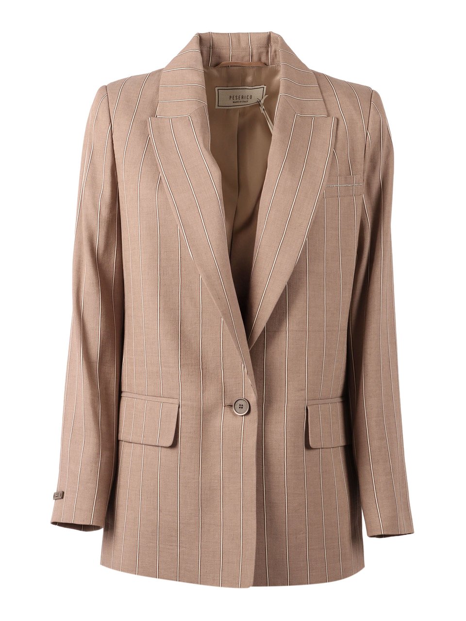 Peserico Woman Jacket Pinstripe Tailored Jacket Bruin