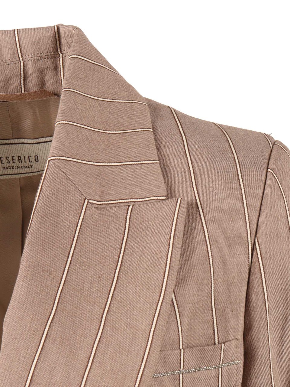 Peserico Woman Jacket Pinstripe Tailored Jacket Bruin