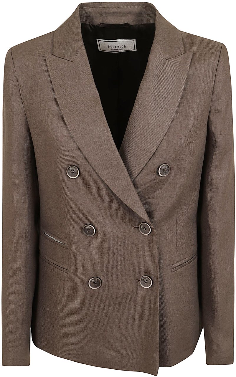 PESERICO BLAZER GABARDINA IN PURO LINO Maroon