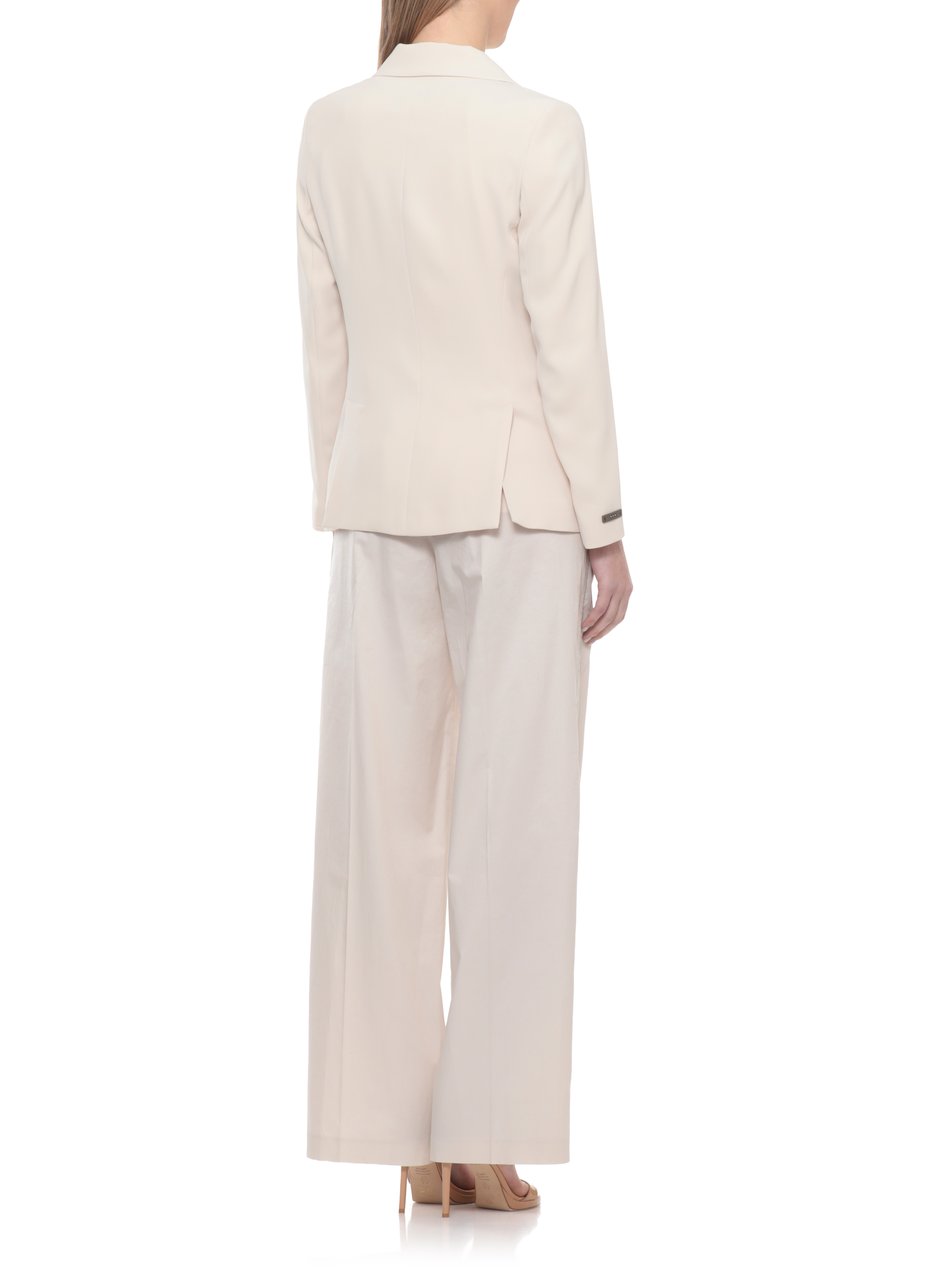 Peserico Beige Double Breasted Blazer Wit