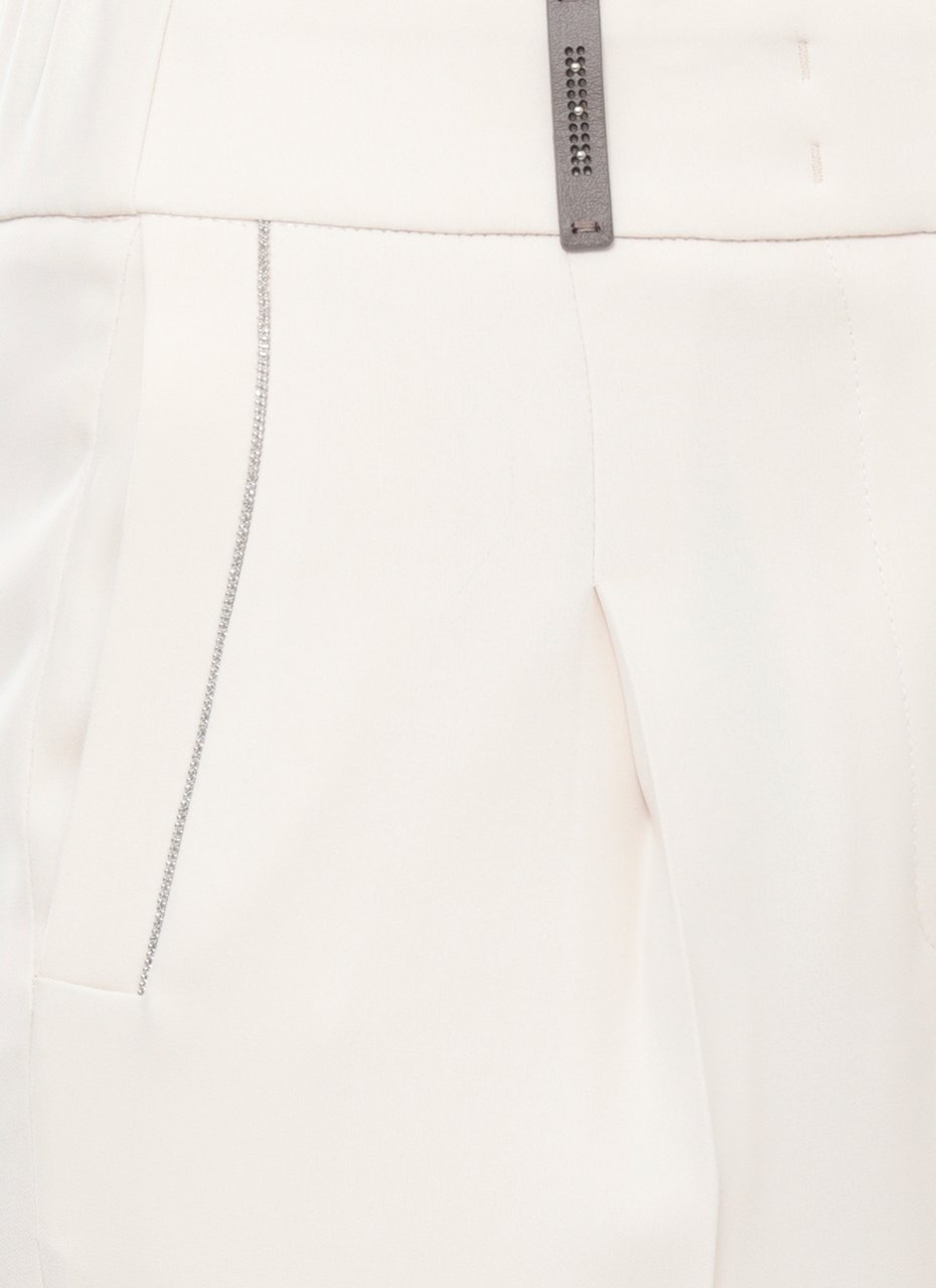 Peserico Beige Embellished Straight-Leg Pants Wit