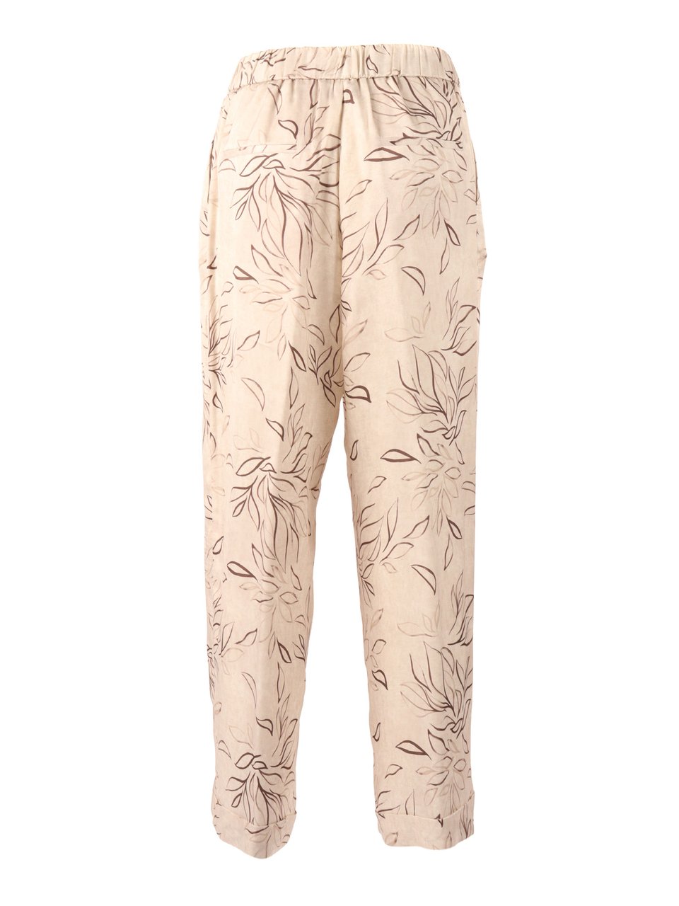 Peserico Woman Trousers Leaf Pattern Straight-Leg Pants Neutraal