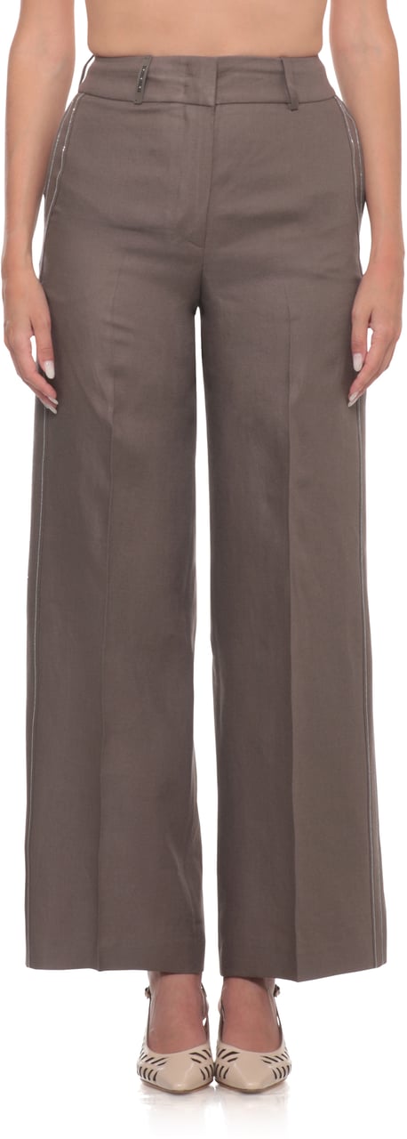 Peserico Trousers Brown Taupe