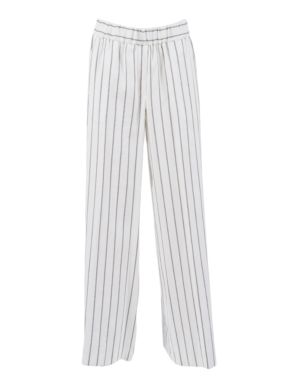 Peserico Woman Trousers Striped Straight-Leg Pants Wit