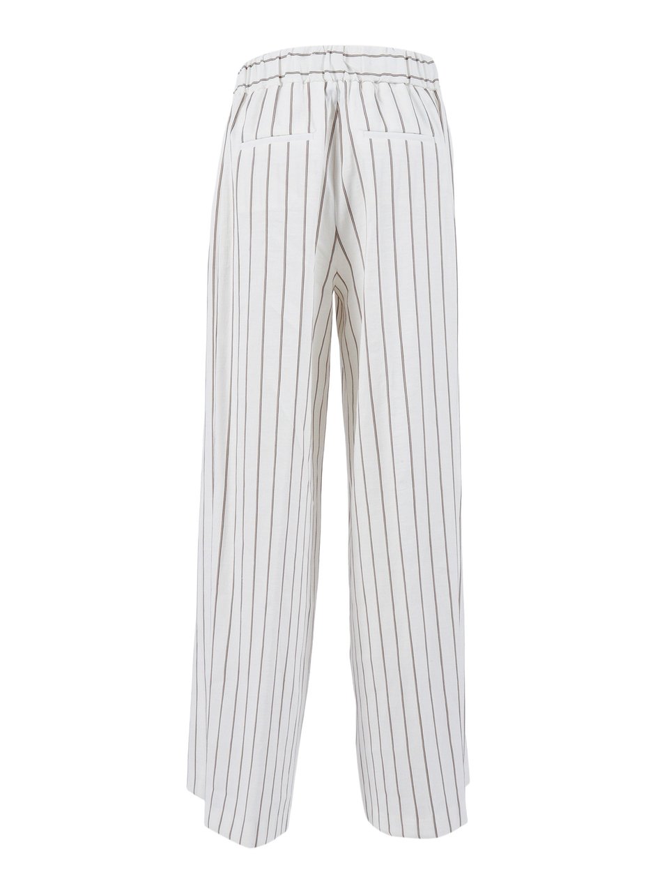 Peserico Woman Trousers Striped Straight-Leg Pants Wit