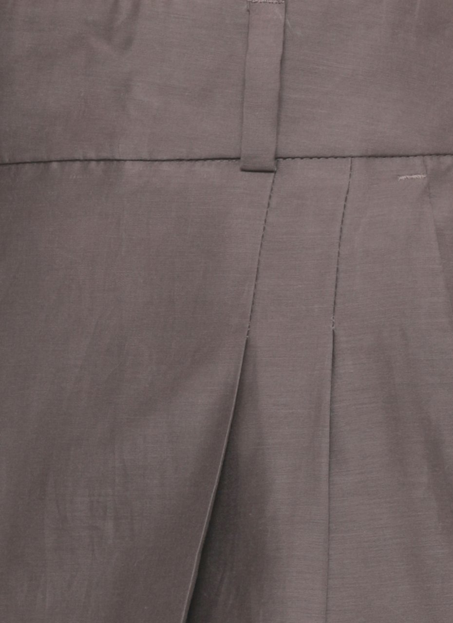Peserico Brown Cotton-Silk Straight-Leg Pants Grijs