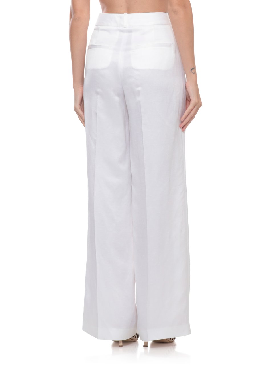Peserico Ivory Linen Straight-Leg Pants Rood