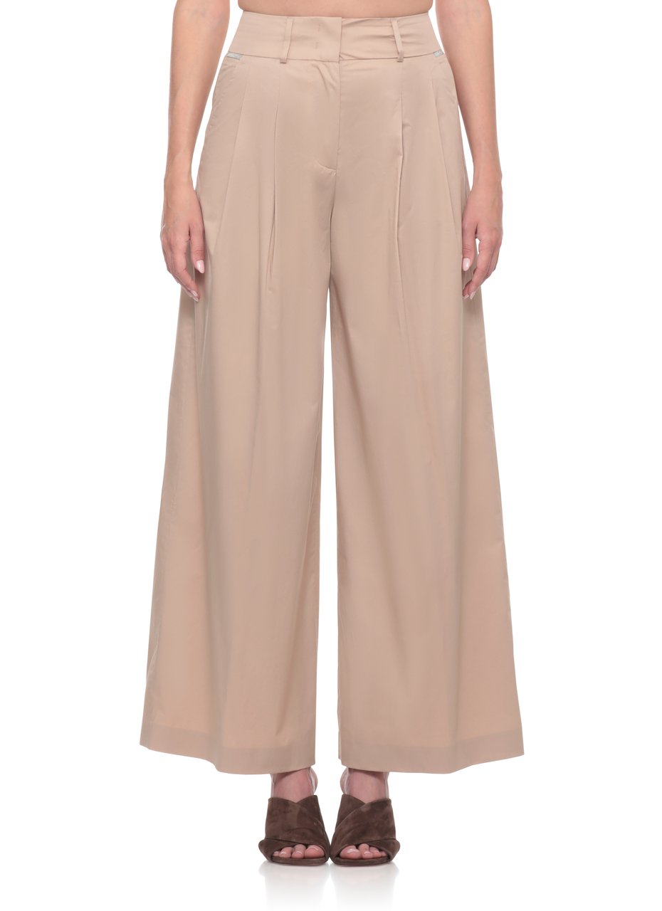 Peserico Beige Light Point Cotton Pants Neutraal