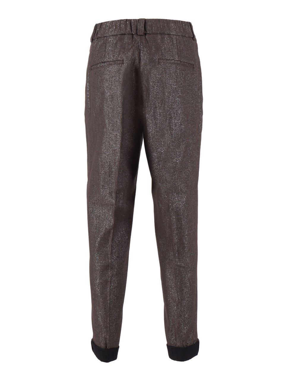 Peserico Woman Trousers Metallic Straight-Leg Pants Grijs