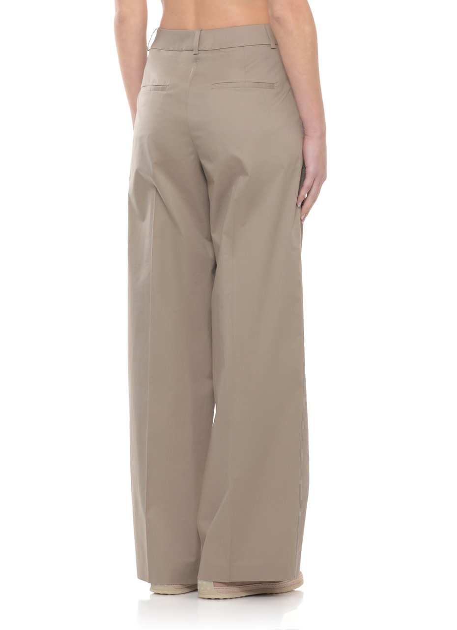 Peserico Brown Cotton Embellished Straight-Leg Pants Neutraal