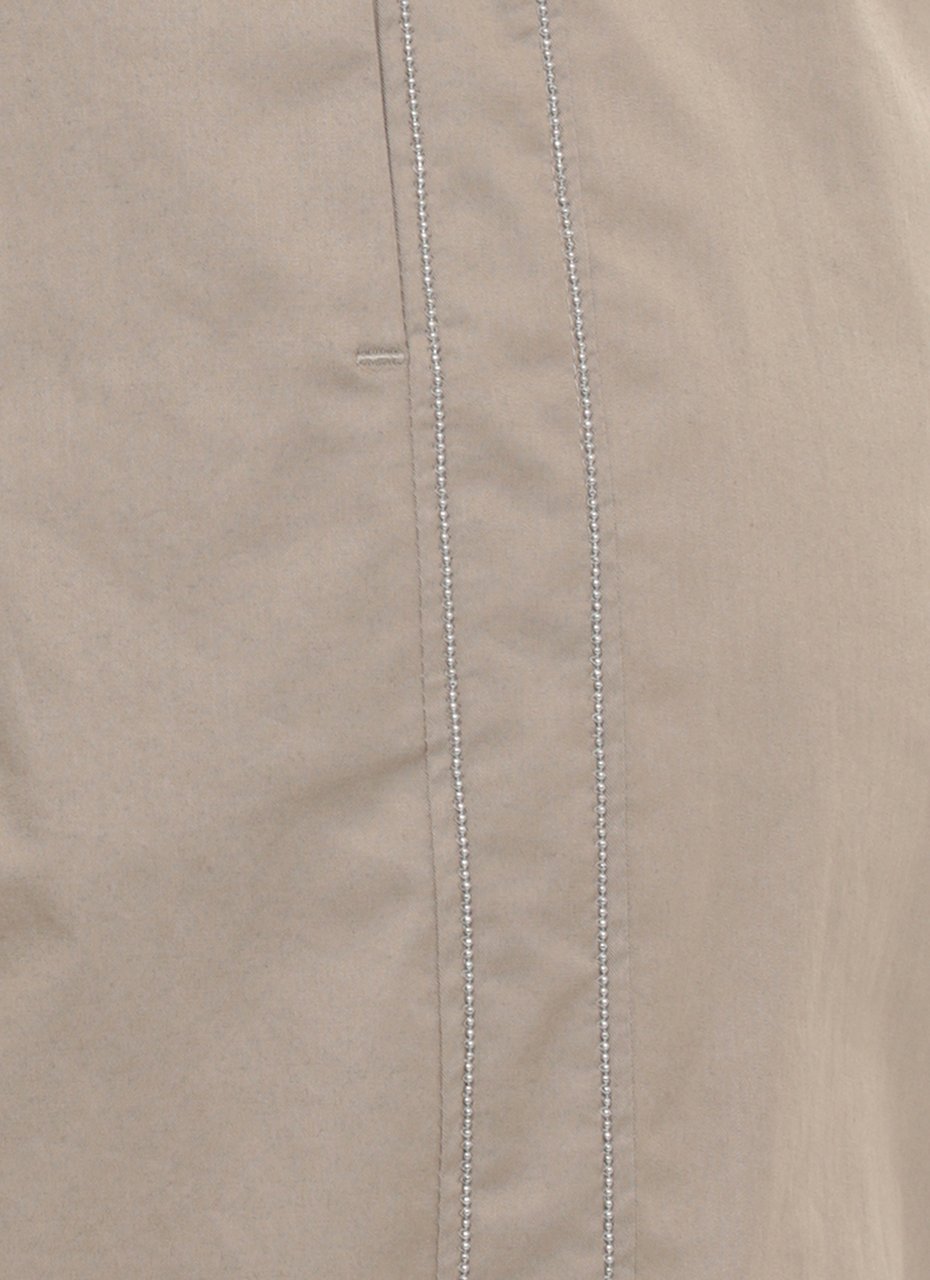 Peserico Brown Cotton Embellished Straight-Leg Pants Neutraal