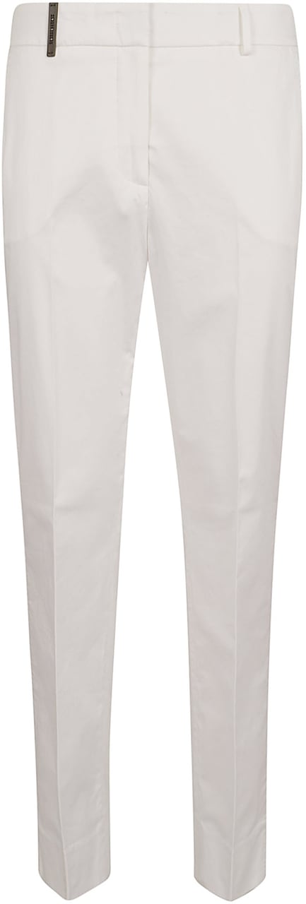 PESERICO PANTALONE A SIGARETTA RASO LEGGERO Wit