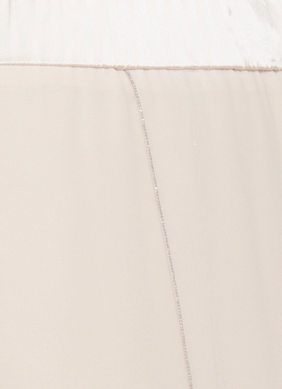 Peserico Ivory Midi Skirt With Volant Layers And Light Point Embellishments Grijs
