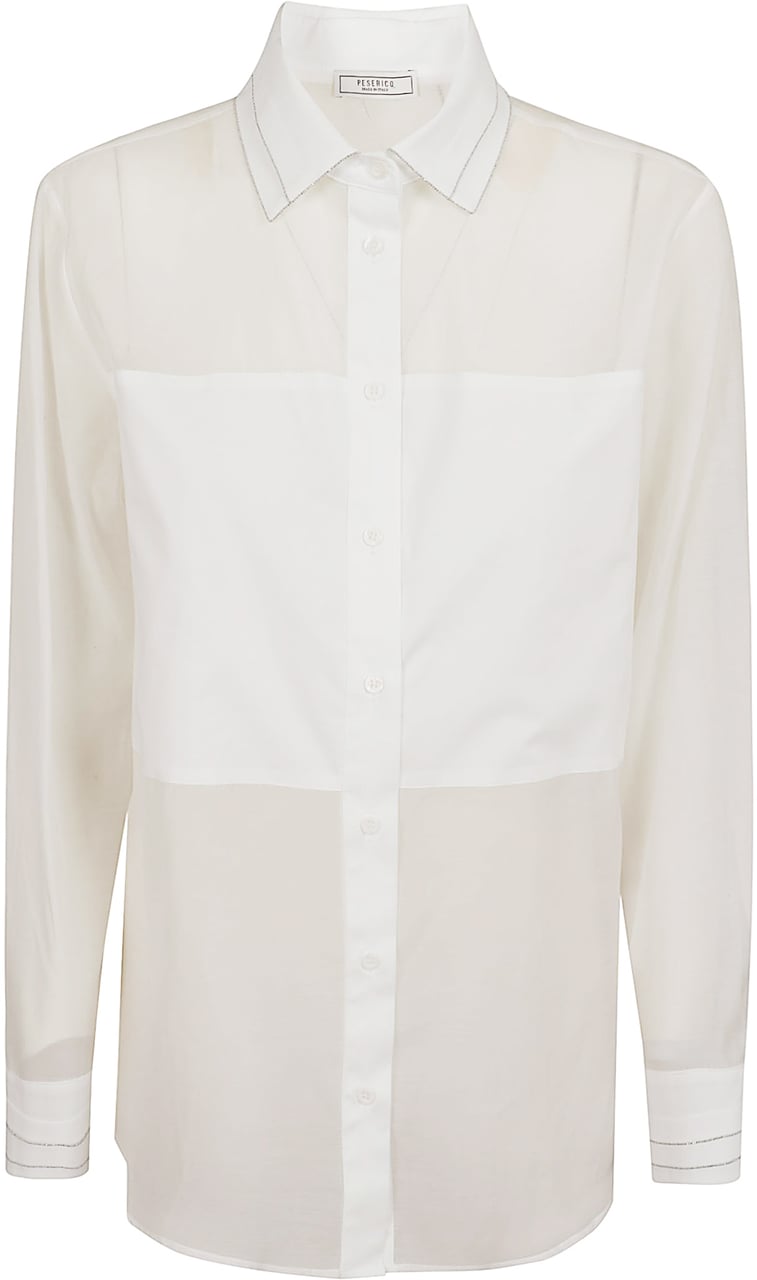 PESERICO CAMICIA ORGANZA DI SETA COTONE Wit