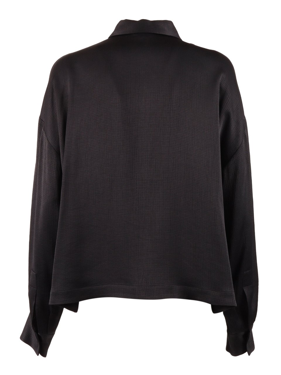 Peserico Black Blouse Boxy Collar Blouse Zwart