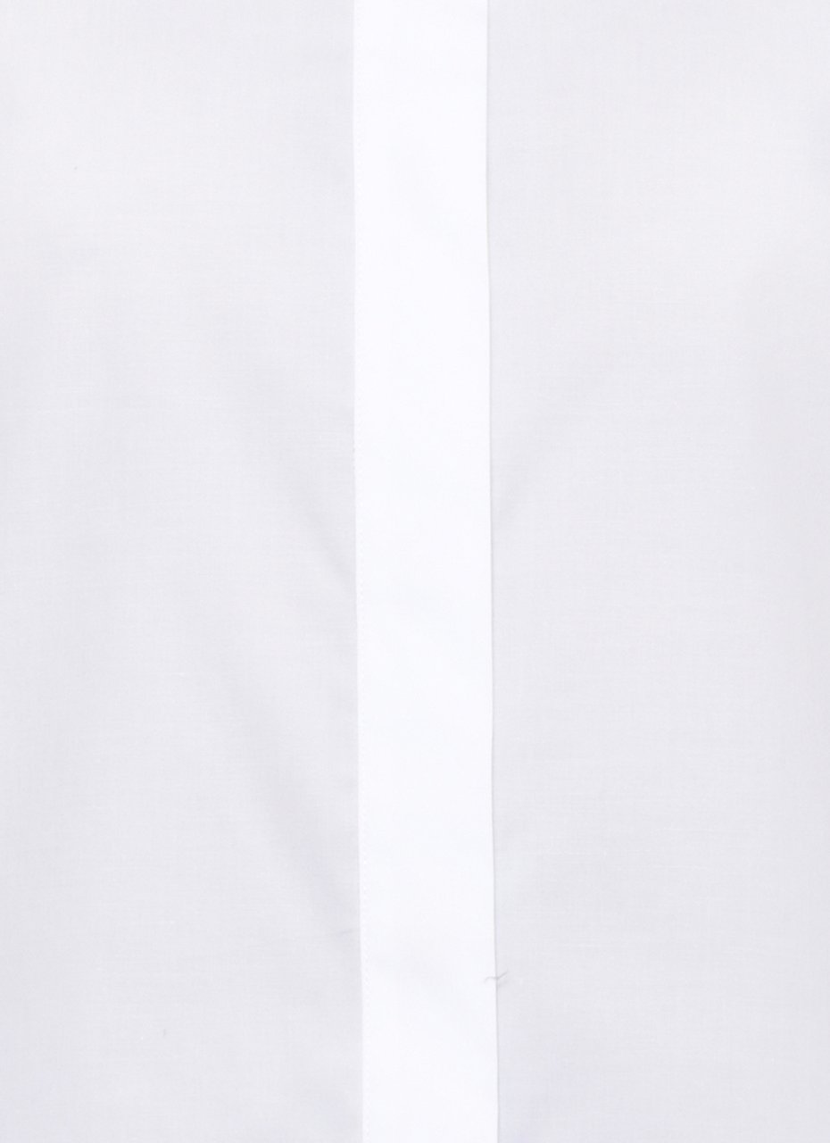 Peserico White Silk Shoulders Cotton Blouse Wit