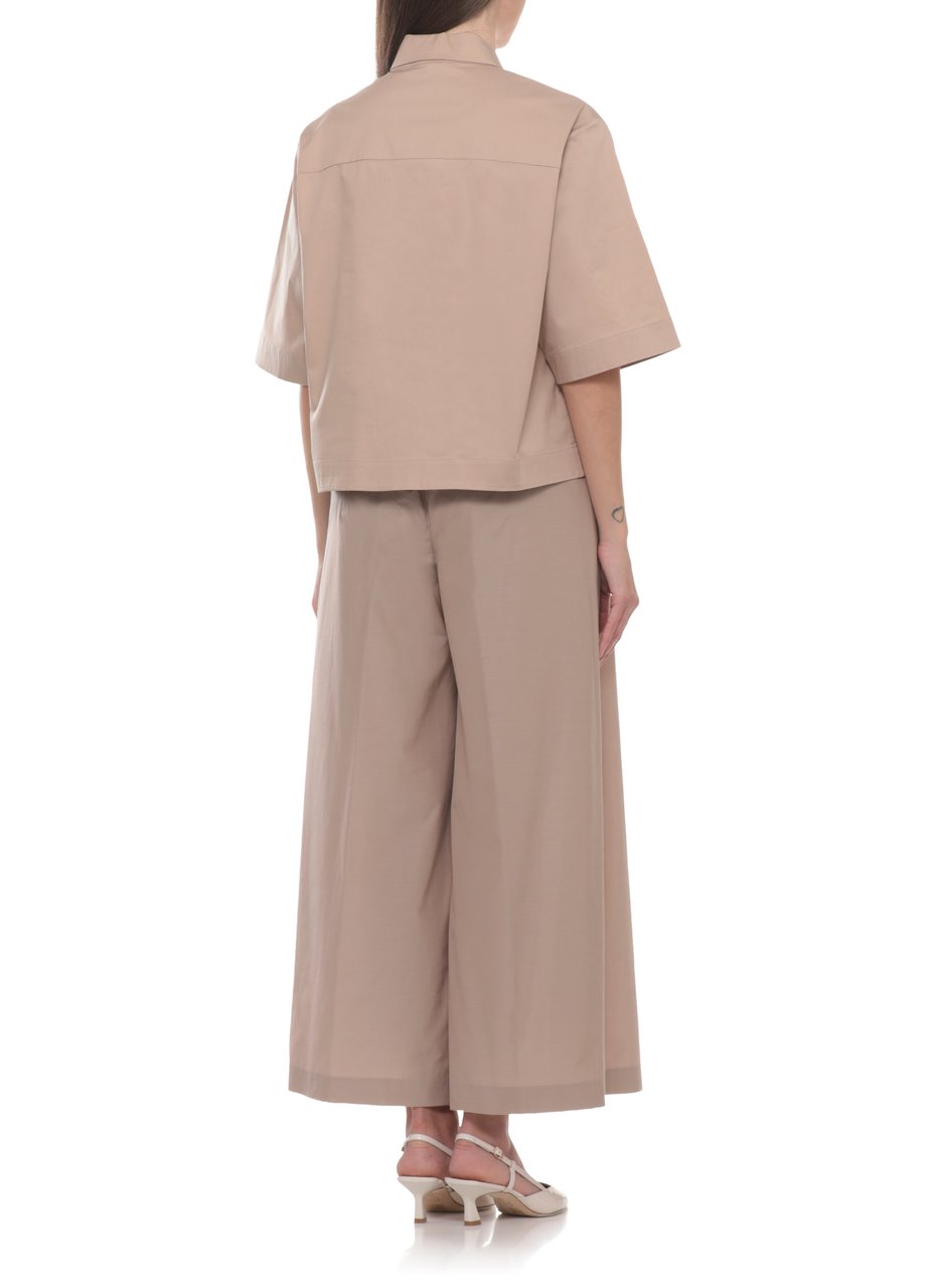 Peserico Brown Cotton Embellished Shirt Neutraal