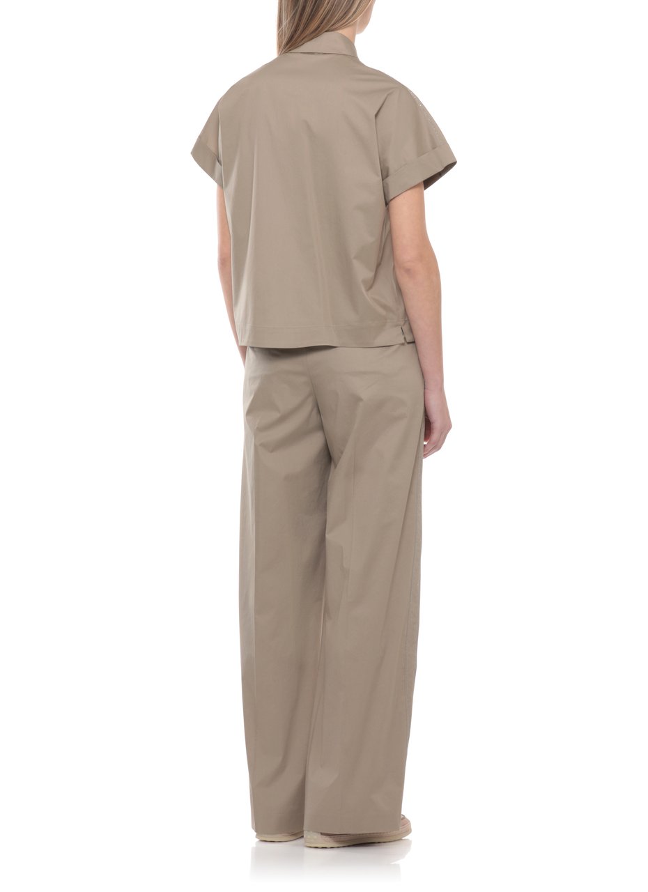 Peserico Green Cotton Embellished Shirt Neutraal