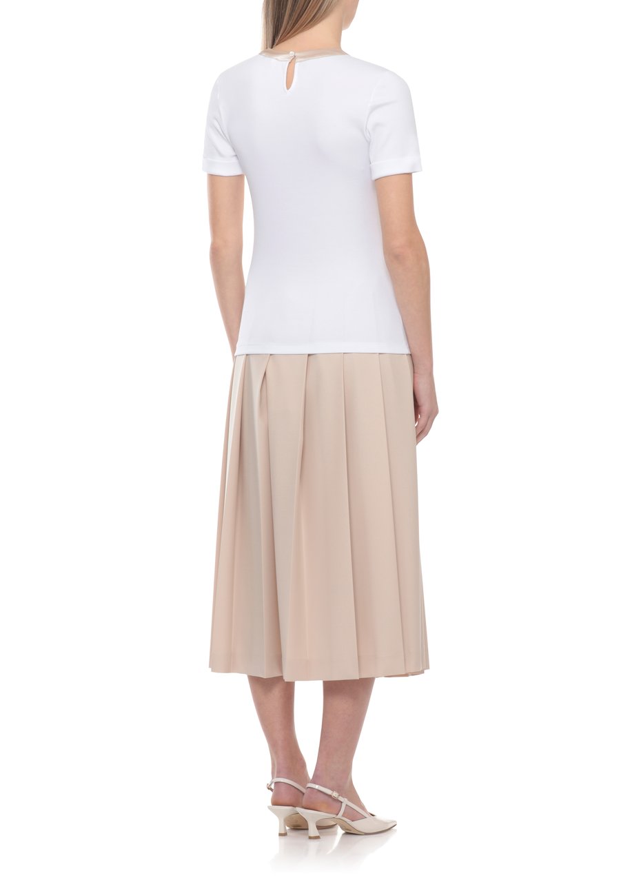 Peserico White Cotton Crewneck T-Shirt Wit