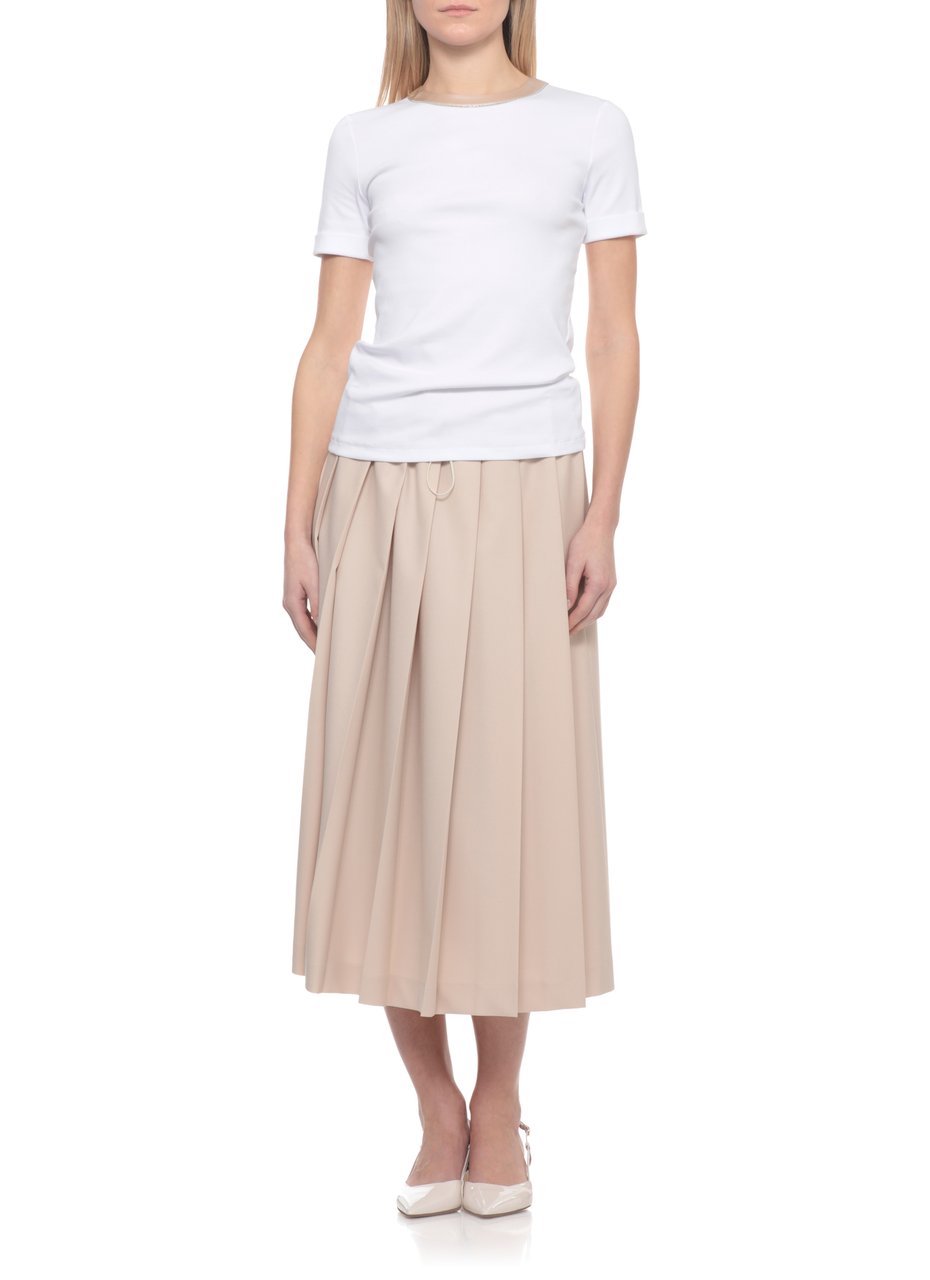 Peserico White Cotton Crewneck T-Shirt Wit