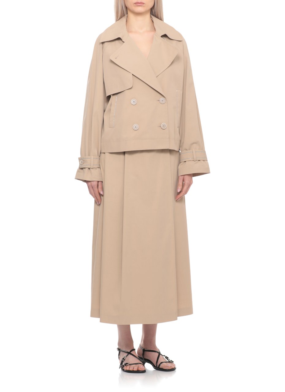 Peserico Brown Double Breasted Trench Coat Roze