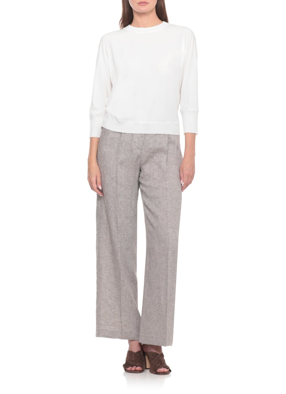 Peserico White Light Point Wool Sweater Wit