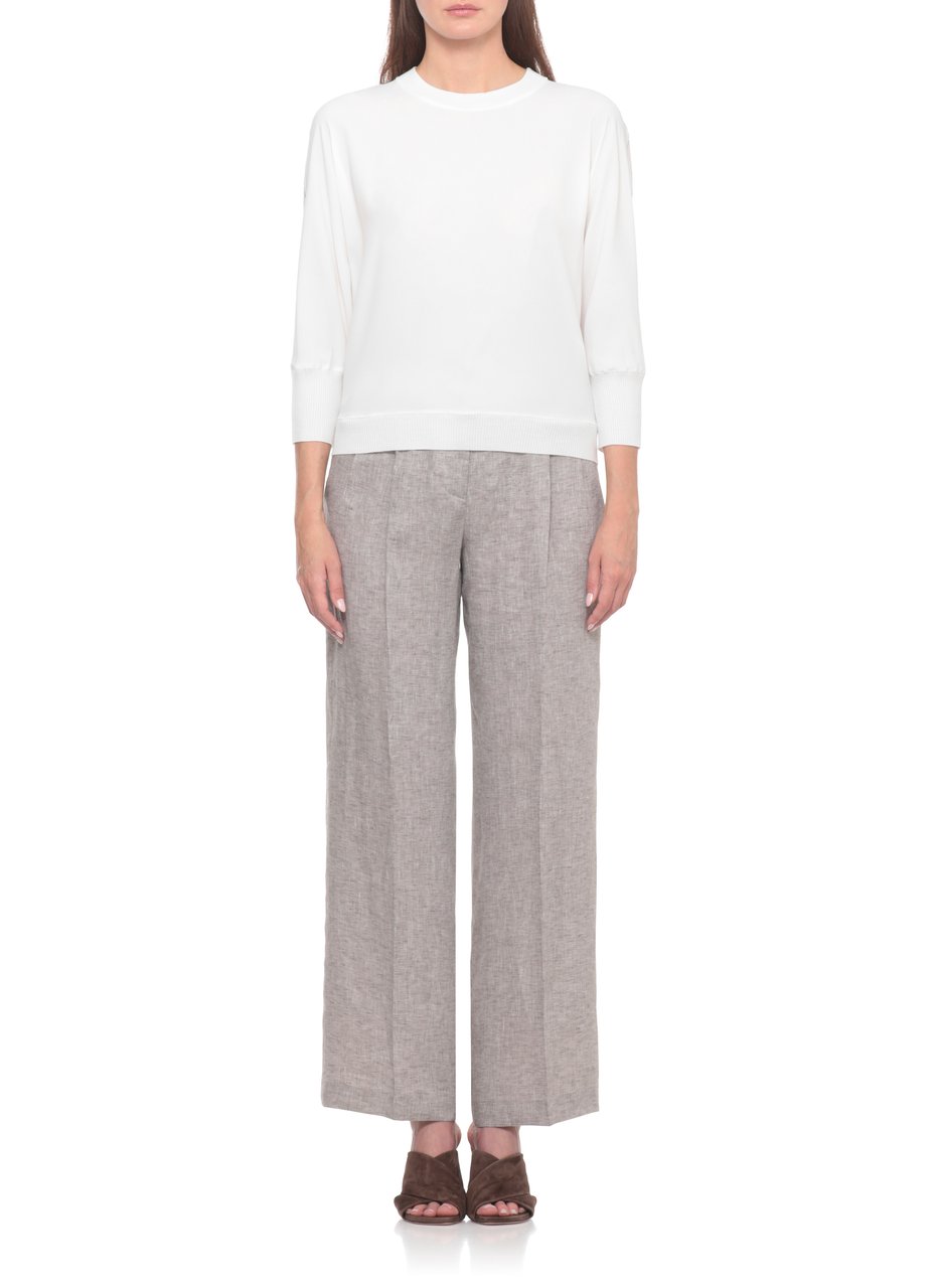 Peserico White Light Point Wool Sweater Wit