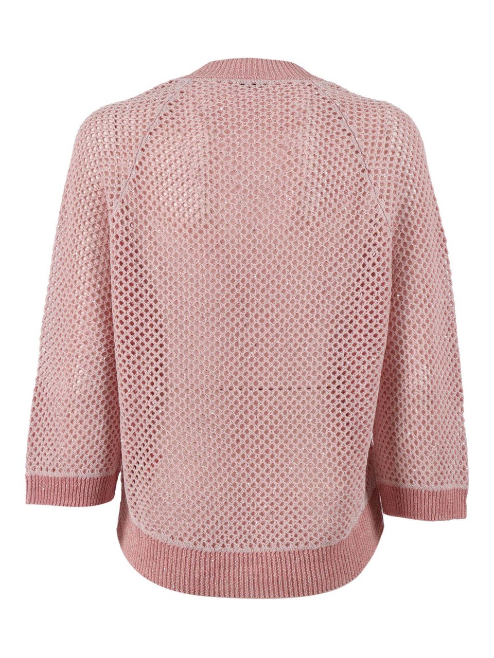 Peserico Open Knit V Neck Sweater Roze
