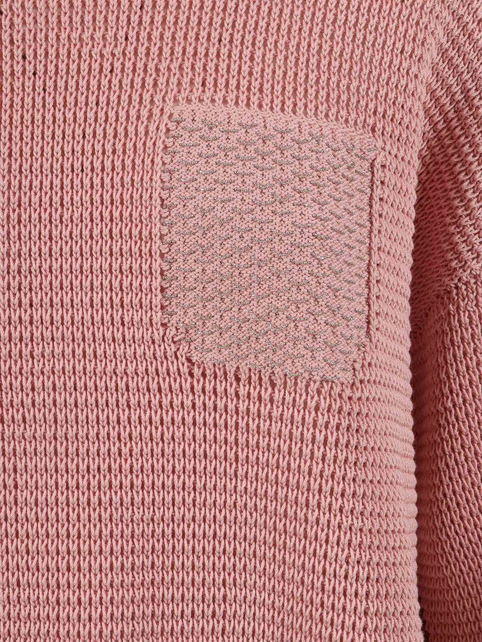 Peserico Textured Boxy Patch Pocket Sweater Roze
