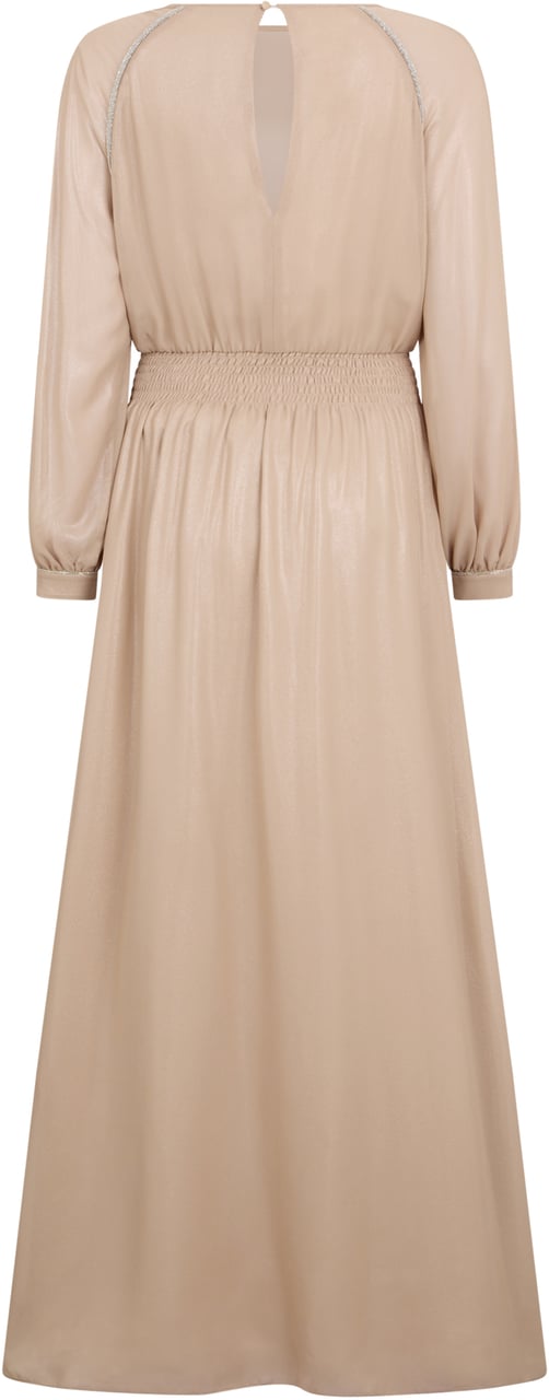 Peserico Long elegant beige dress with long sleeves. Beige