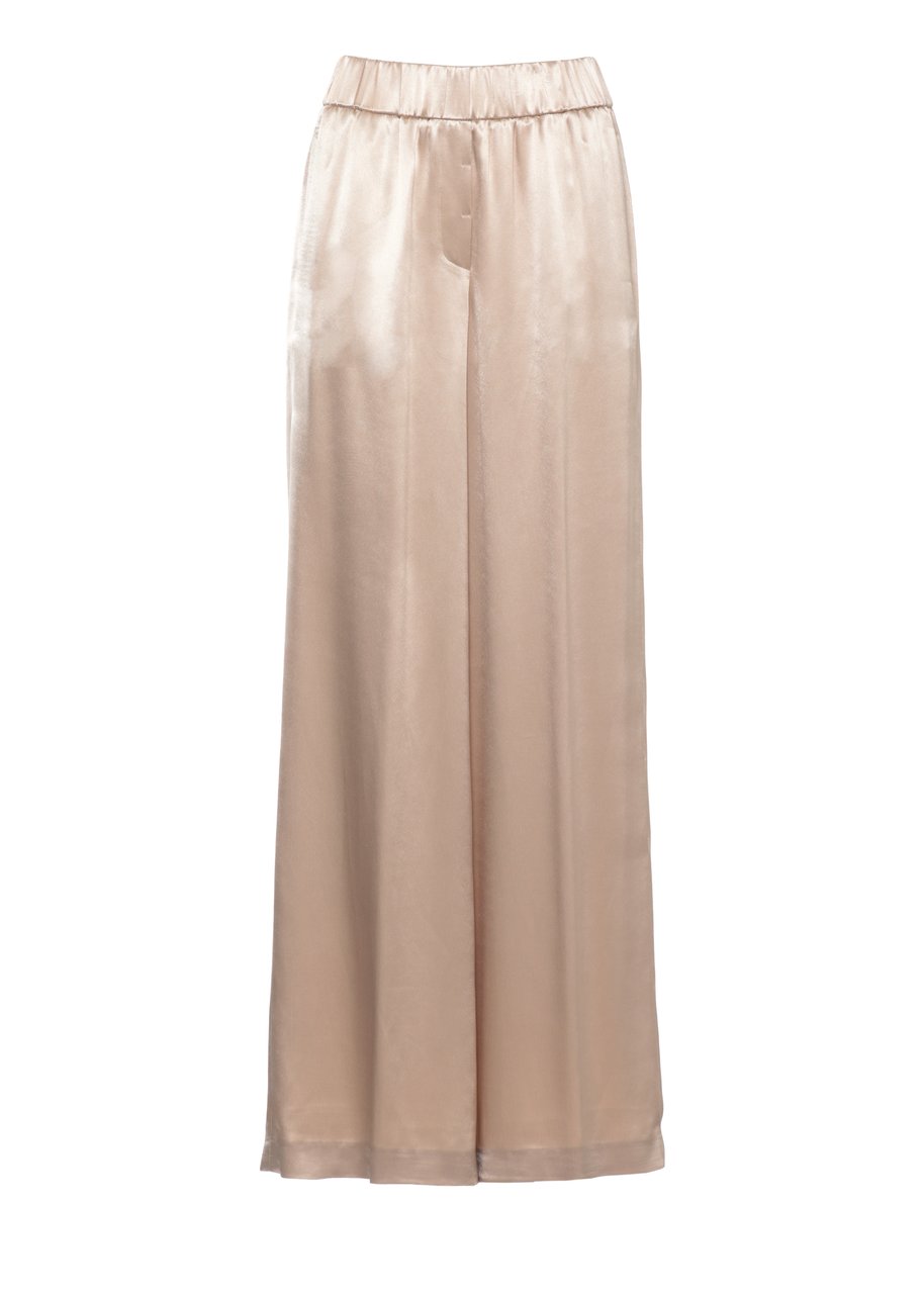 Peserico Gold Aura Viscose Straight-Leg Pants Roze
