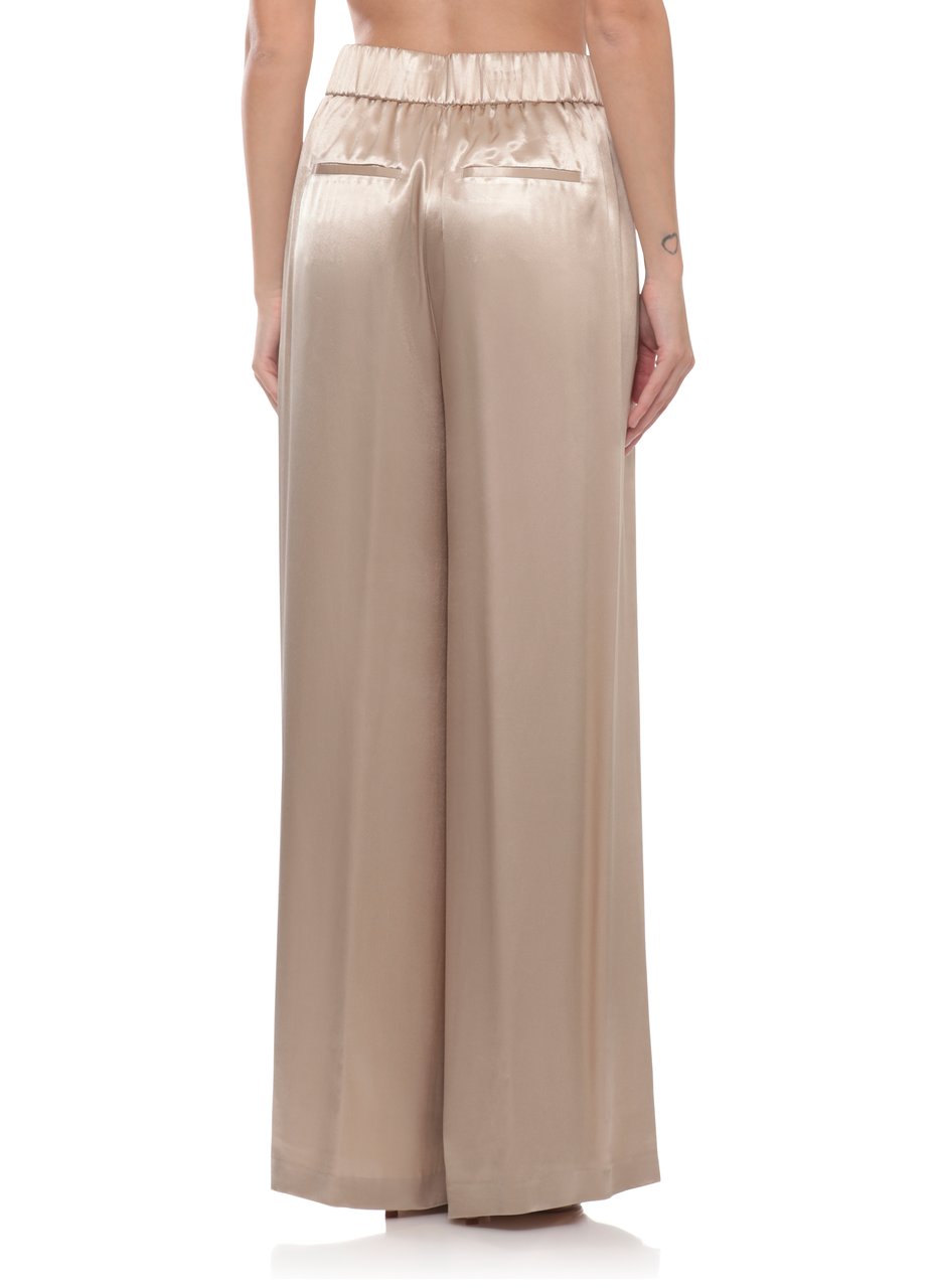 Peserico Gold Aura Viscose Straight-Leg Pants Roze