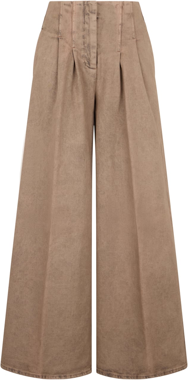 Peserico Loose camel-colored jeans with a high waist and versatile design. Bruin