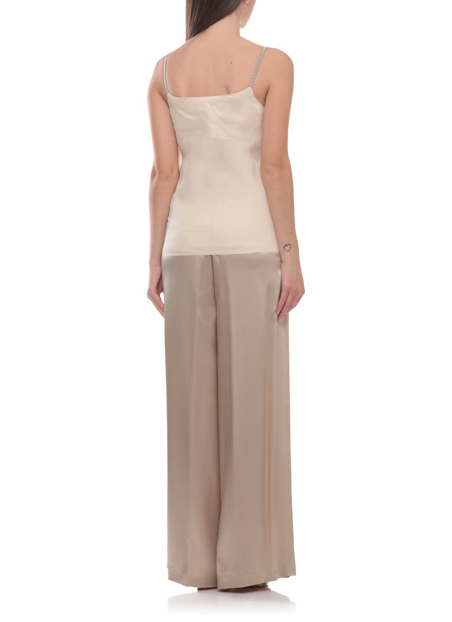 Peserico Ivory Linen-Blend V-Neck Tank Top Neutraal