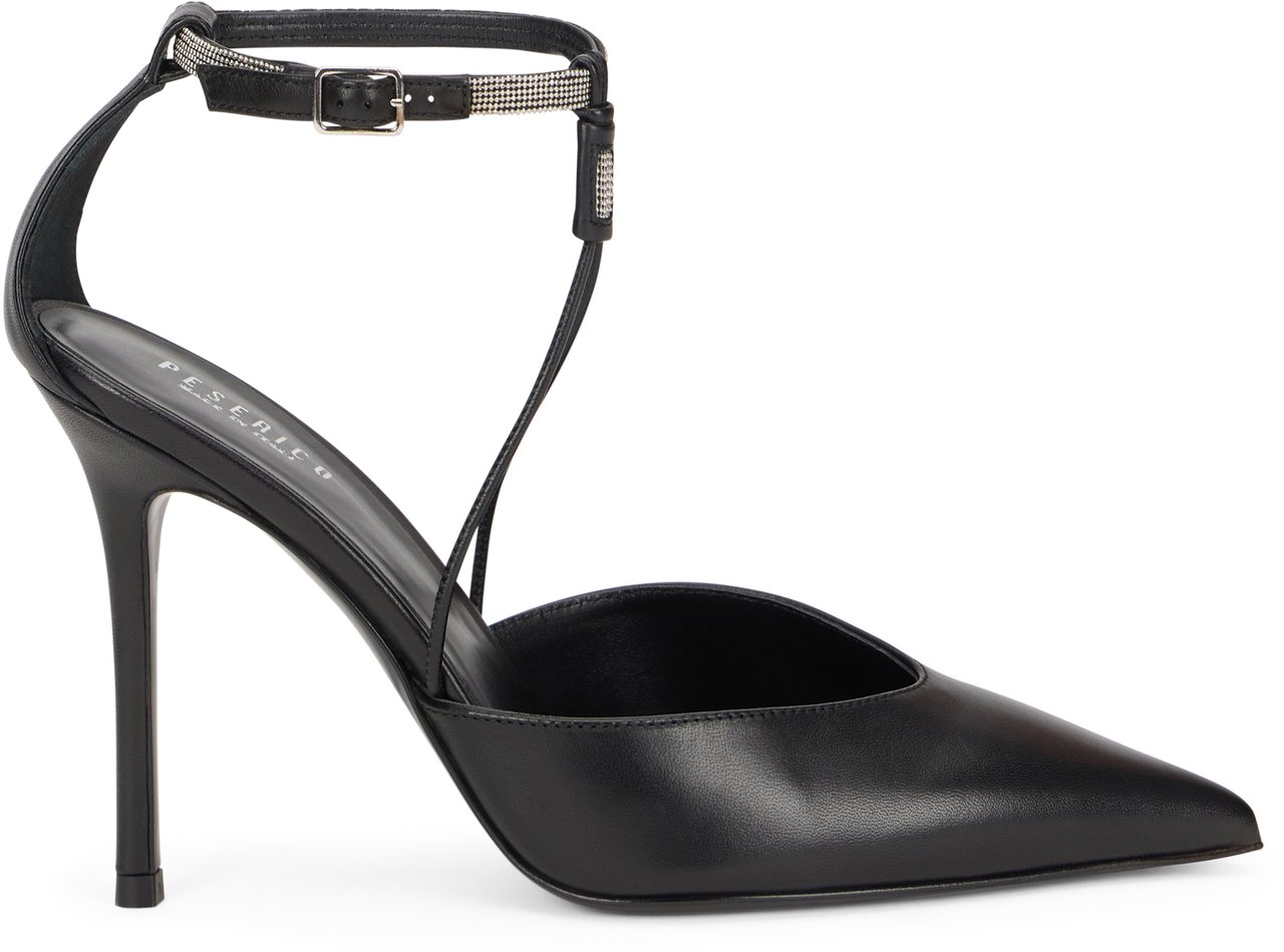 Peserico Elegant black shoe with stiletto heel. Zwart