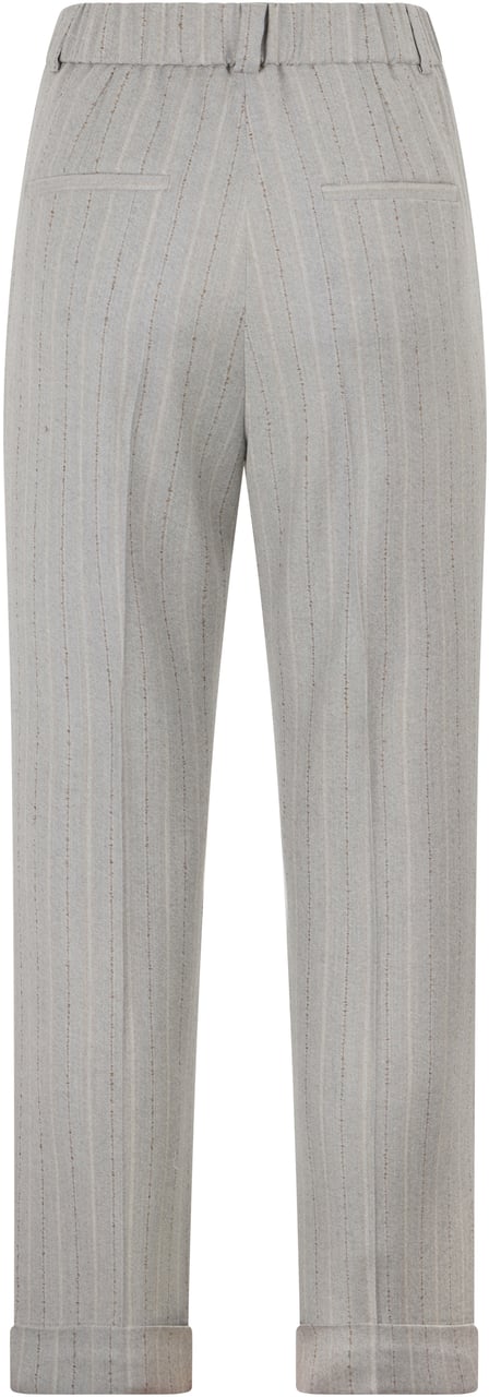 Peserico Elegant gray trousers with pinstripe design, minimal and elegant. Grijs