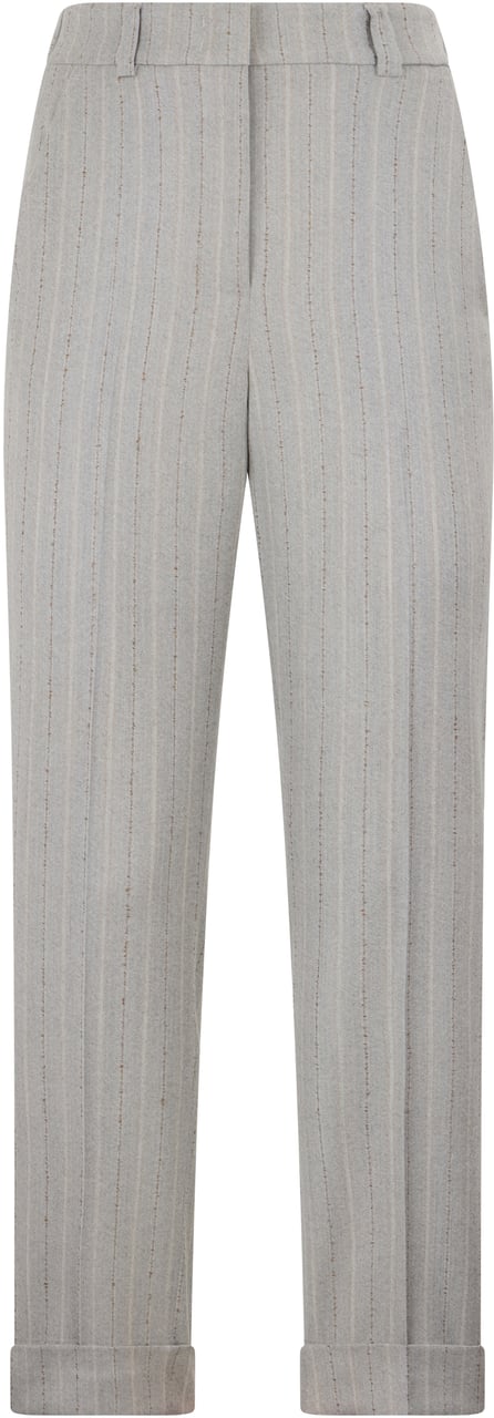 Peserico Elegant gray trousers with pinstripe design, minimal and elegant. Grijs