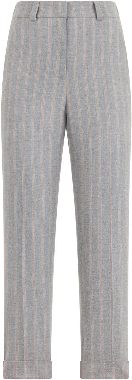 Peserico Elegant gray trousers with a pinstripe pattern ideal for any occasion. Grijs