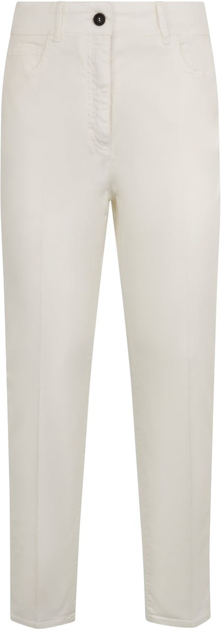 Peserico White pants with a slim cut, minimal and versatile. Wit