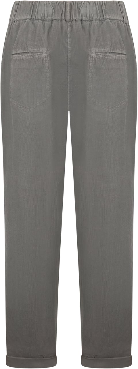 Peserico Gray corduroy trousers with a minimal and versatile design. Grijs