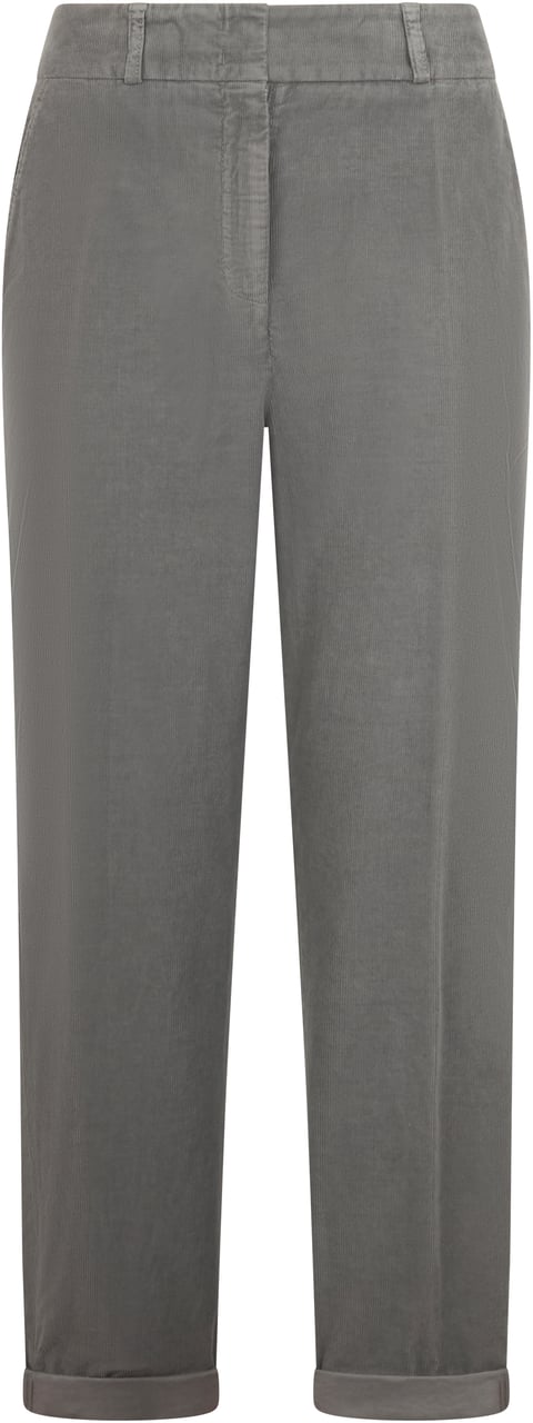 Peserico Gray corduroy trousers with a minimal and versatile design. Grijs