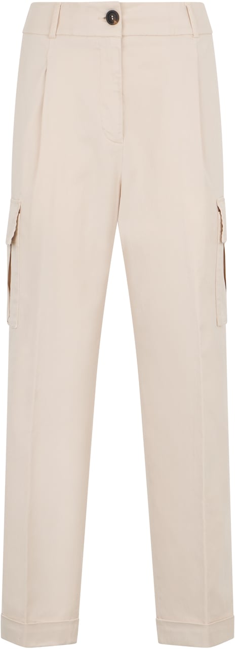 Peserico Straight-cut pants with cargo pockets, ideal for a casual and trendy look. Neutraal
