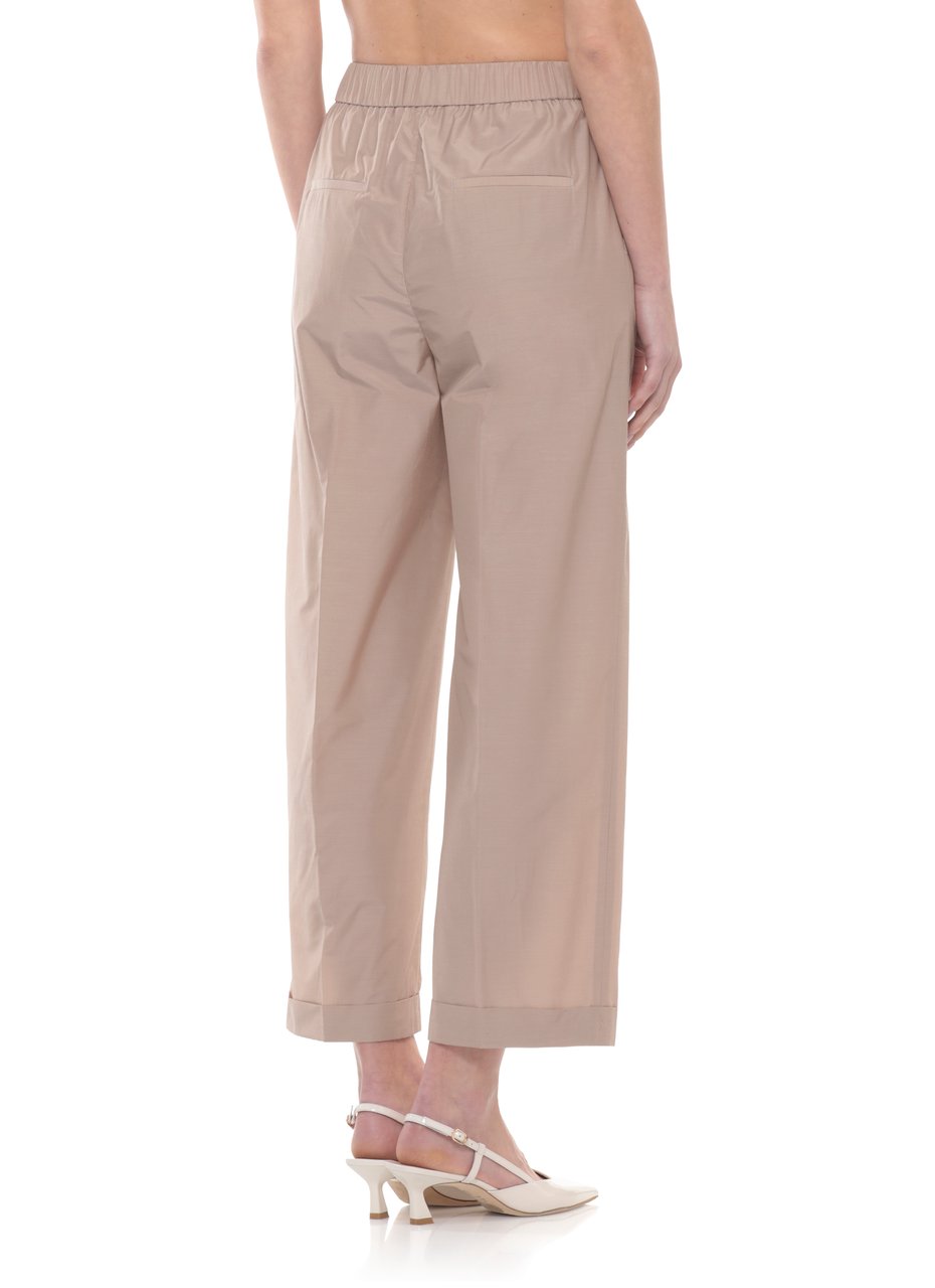 Peserico Beige Cotton-Blend Straight-Leg Pants Neutraal
