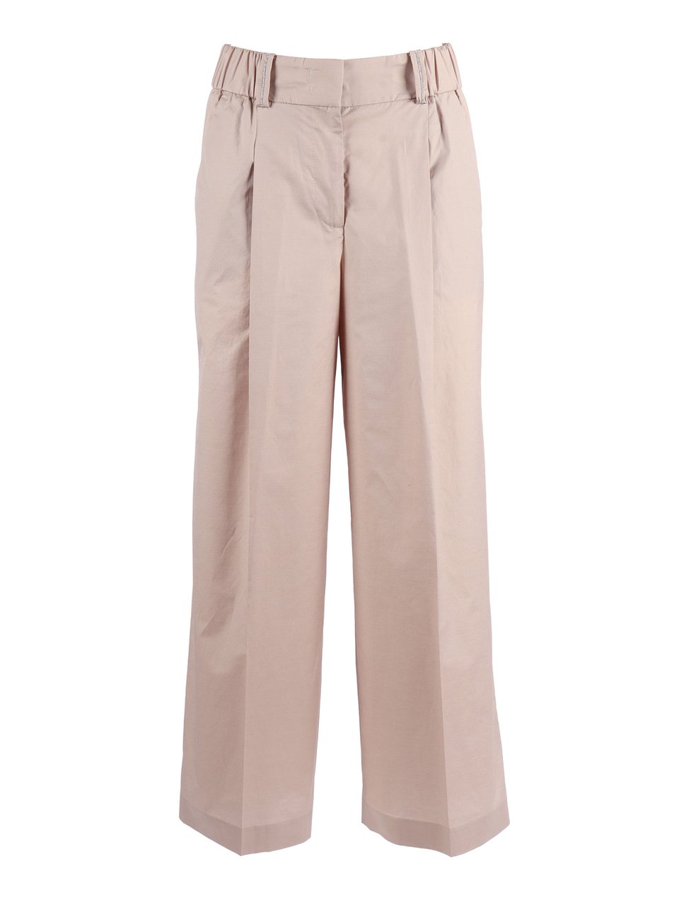 Peserico Cropped Wide-Leg Trousers with Elasticated Waistband Roze