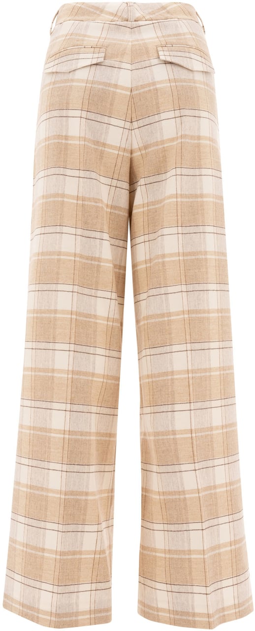 Peserico Check wool trousers Beige
