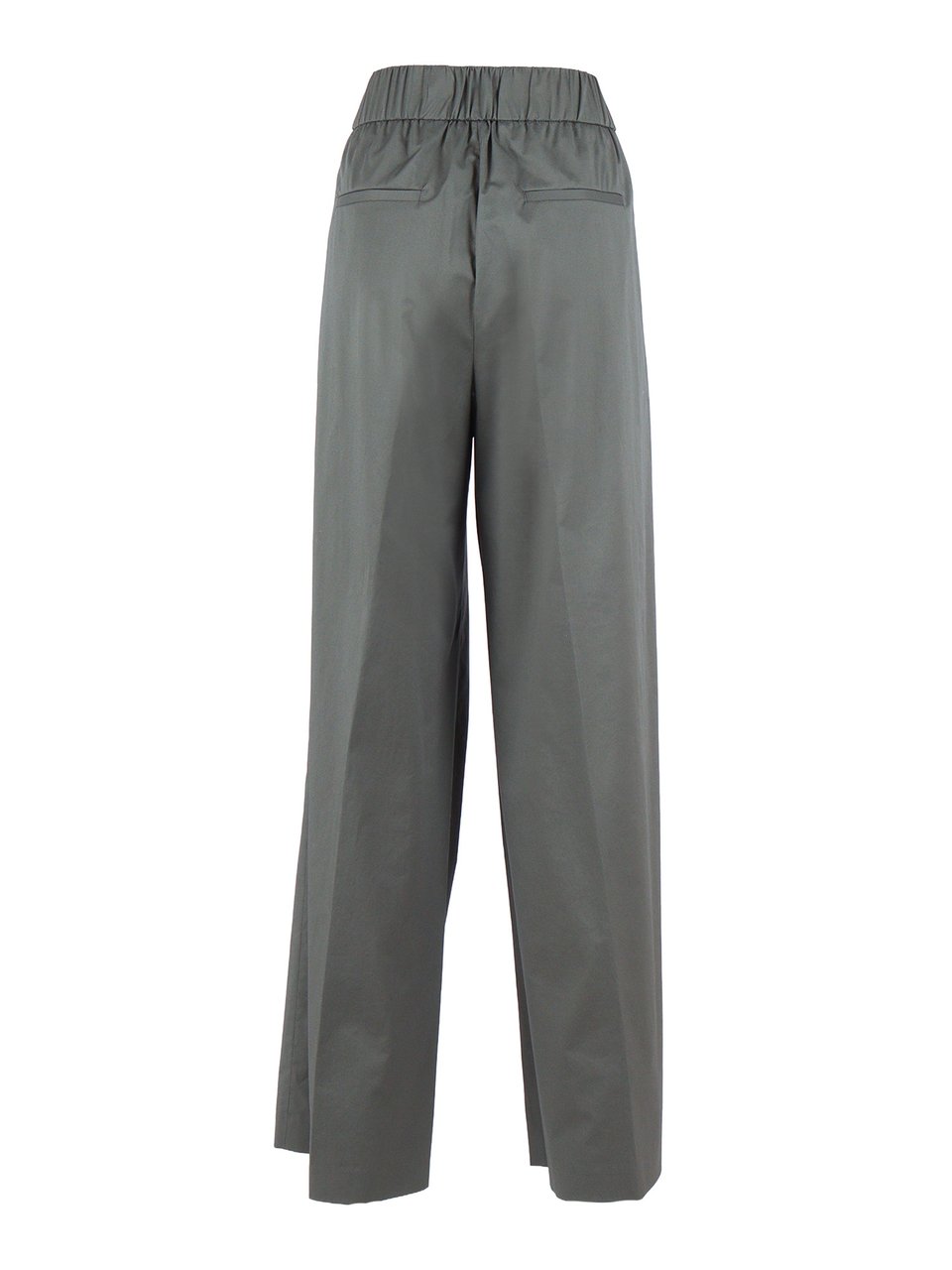 Peserico Woman Trousers Relaxed Matte Straight-Leg Pants Grijs