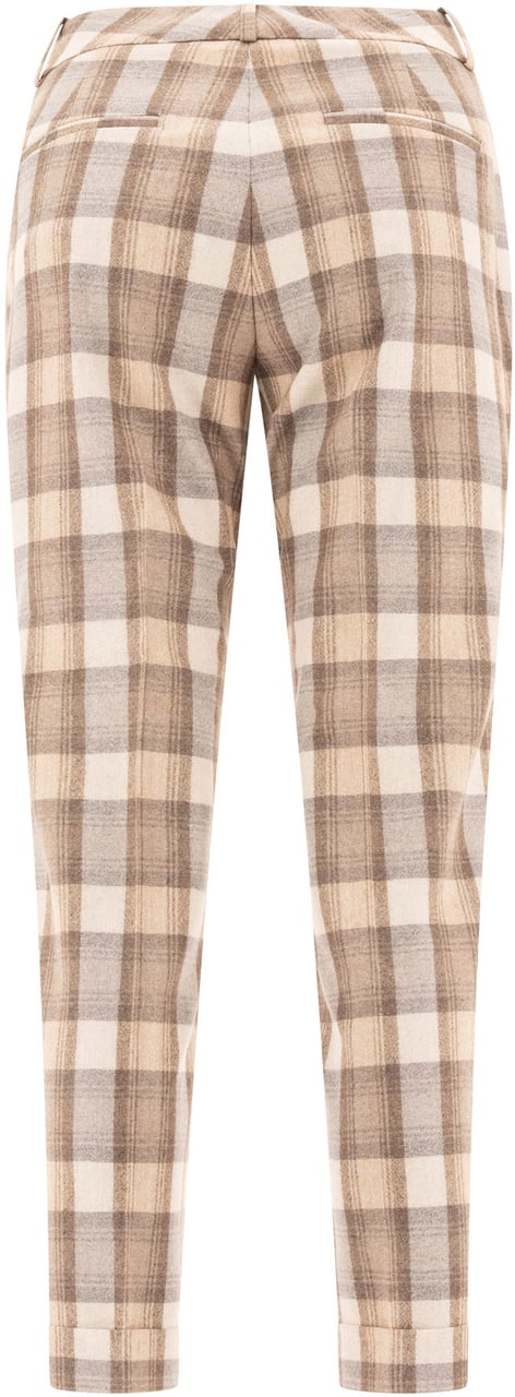Peserico Check wool trousers Beige