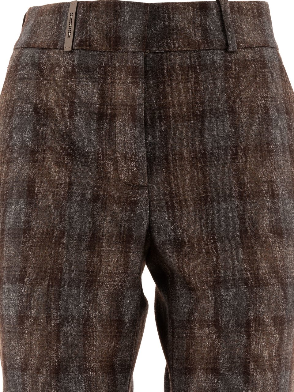 Peserico Check wool trousers Bruin